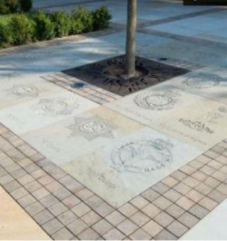 paving stone recently laid in Hero’s Square at the National Memorial Arboretum. 